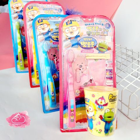 Bàn chải Kèm ly Pororo và những người bạn Cho bé