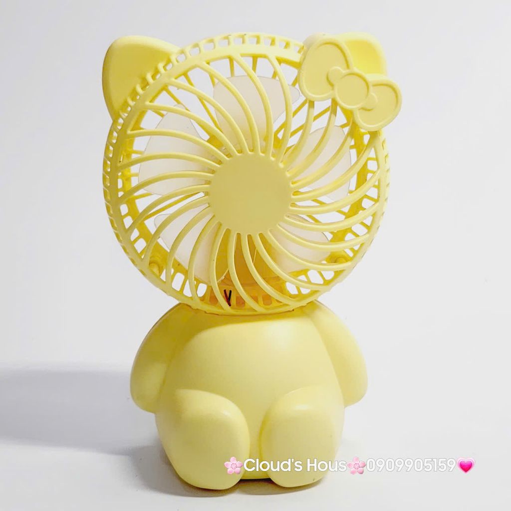 Mini Fan - Quạt Cầm Tay - Để Bàn Hello Kitty Ngồi (nhiều màu)