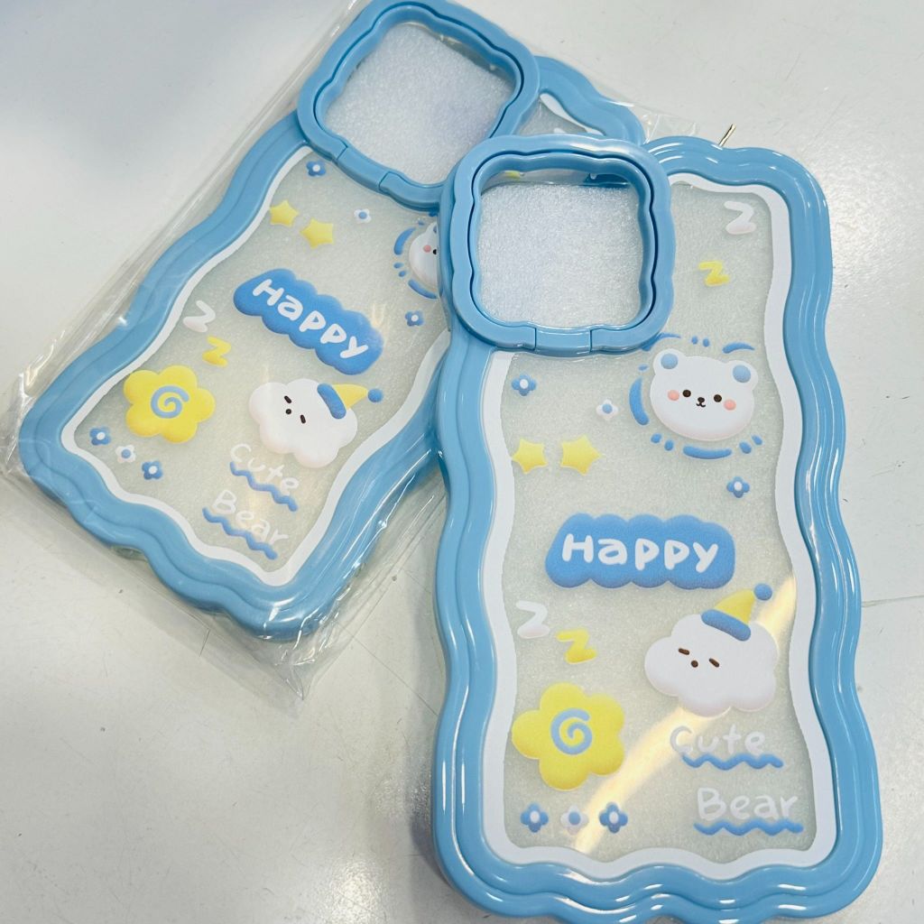 Case Ốp điện thoại iPhone Chống Dựng Viền Gợn Sóng Trong Kute iPhone 12/13/Pro/Promax