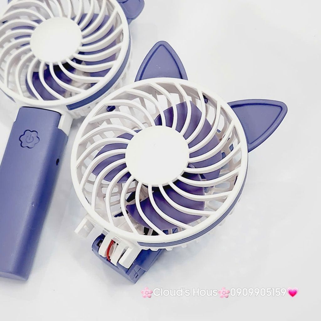 Quạt Cầm Tay - Để Bàn Tai Mèo Gập Được Đầu