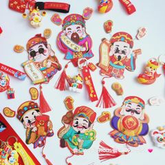 Ông Thần Tài Trang Trí Ngày TẾT (Hít tủ lạnh, treo mai, treo đào,..)