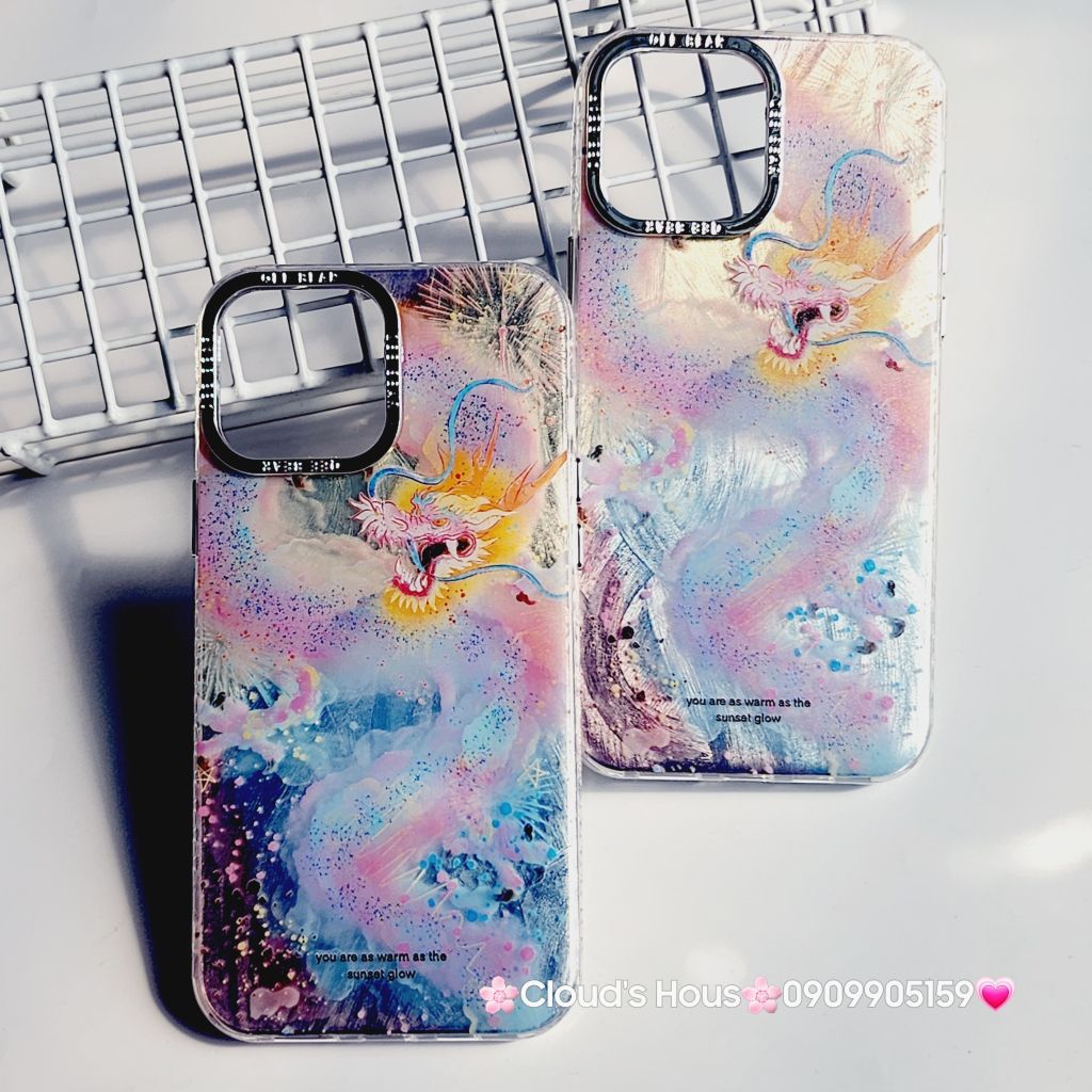 Case Ốp điện thoại iPhone Rồng Hologram viền camera titan iPhone 11/12/13/14/15/Pro/Promax - TẾT