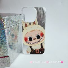 Case Ốp điện thoại iPhone Labubu Soy Mặc Yếm Ánh Lông Vũ Bạc Hologram iPhone 7+/8+/X/XSM/11/12/13/14/15/Plus/Pro/Promax