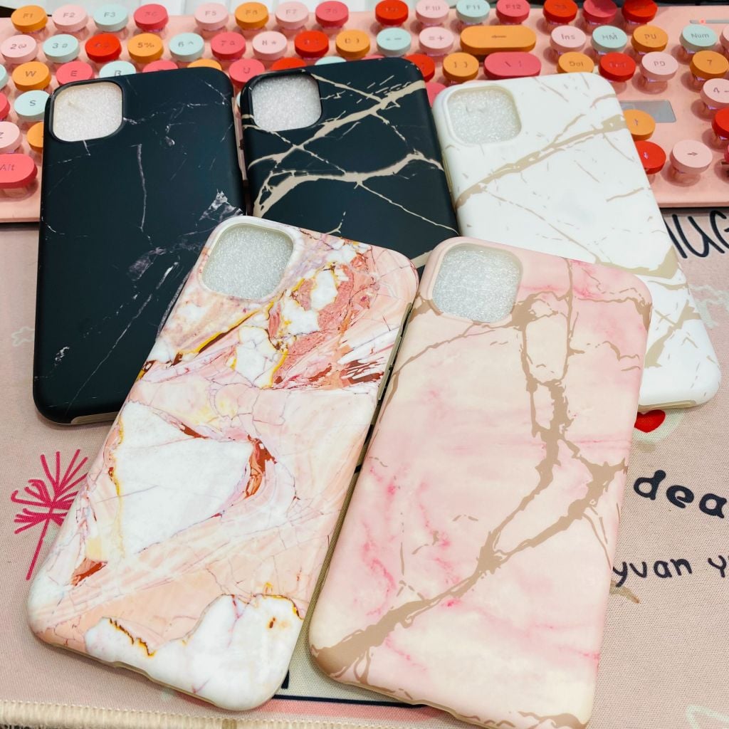 Case Ốp điện thoại iPhone KST Nhám Bóng in hình Vân đá
