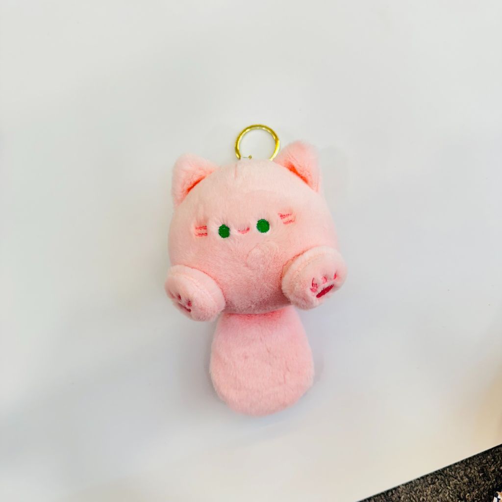 Móc Khóa Gấu Bông Mèo Bông Dễ Thương Squeaker Có Tiếng
