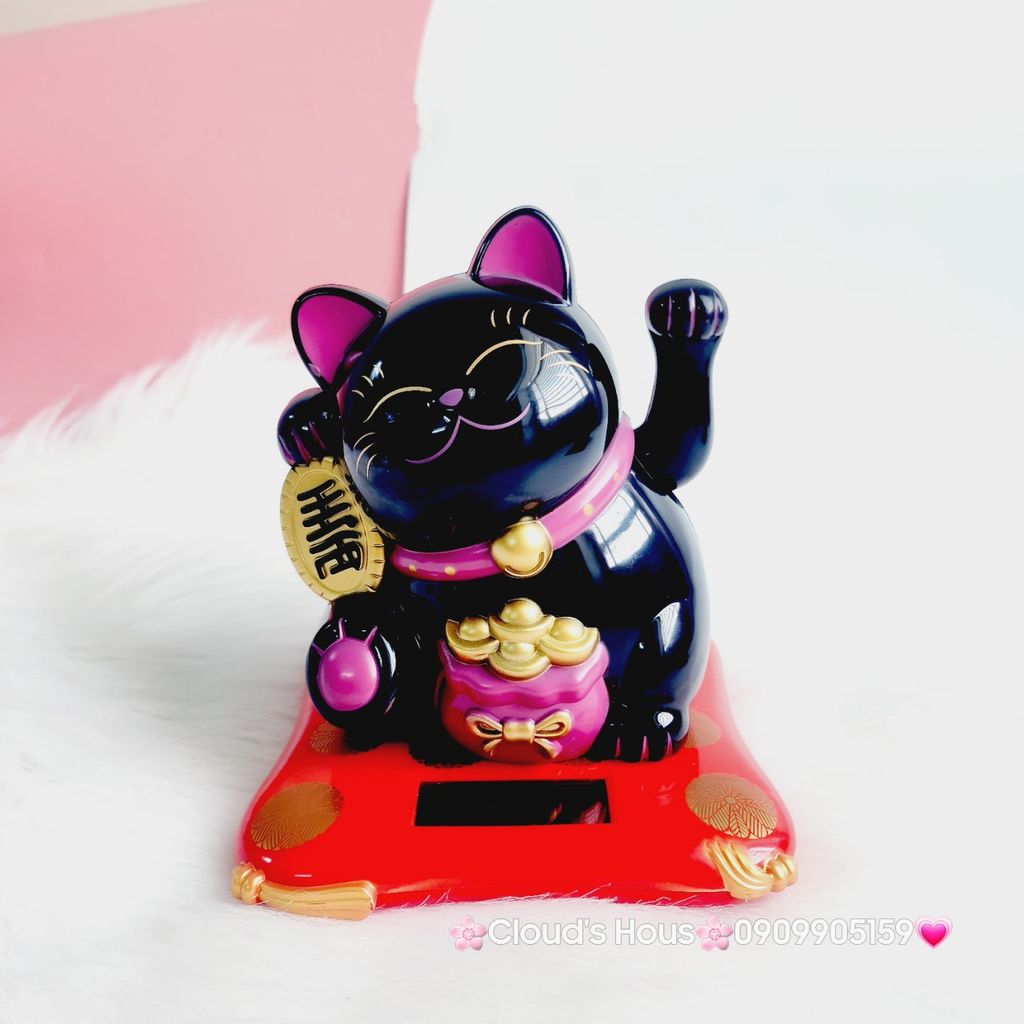 Mèo Thần Tài Nhựa Đen Size Siêu To