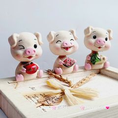 Bộ tượng 3 chú heo ăn trái cây (100k/1 bộ)