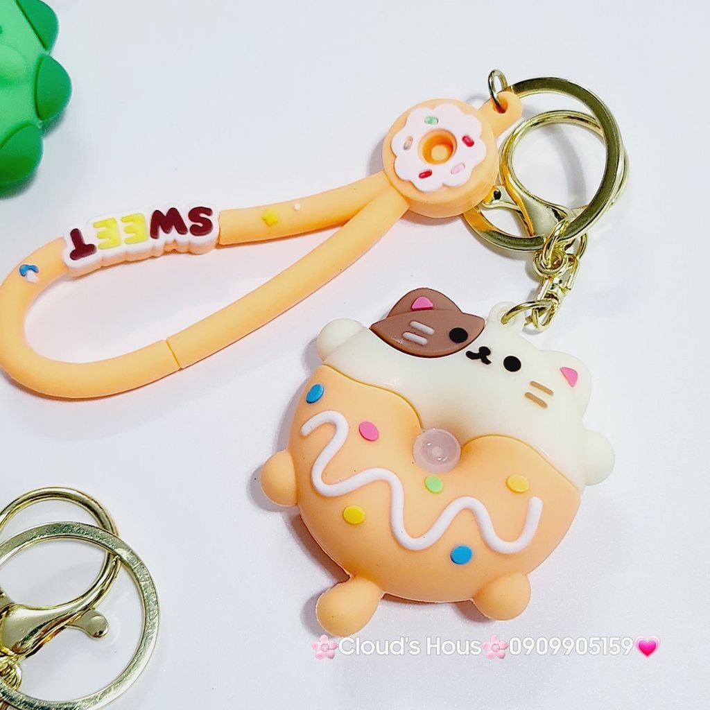 Móc Khóa Con Vật Bánh Donut