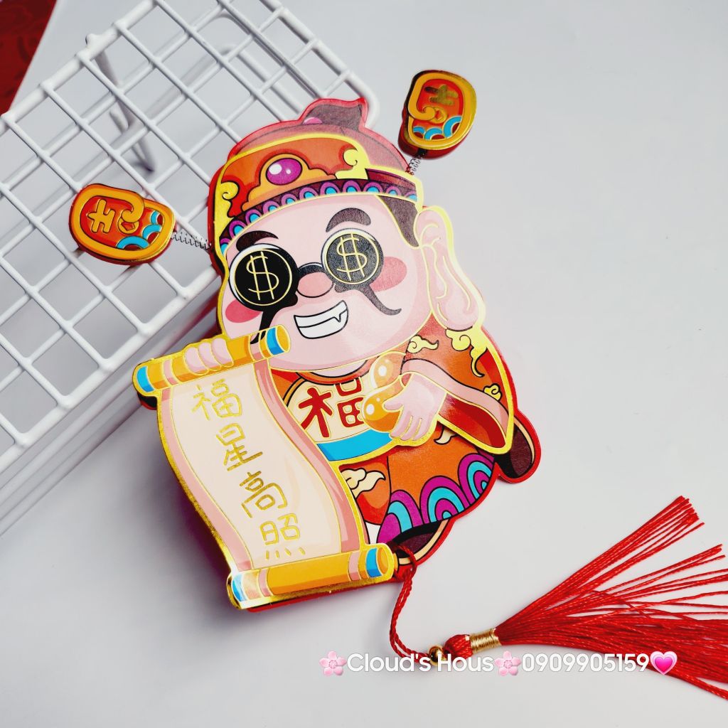 Ông Thần Tài Trang Trí Ngày TẾT (Hít tủ lạnh, treo mai, treo đào,..)
