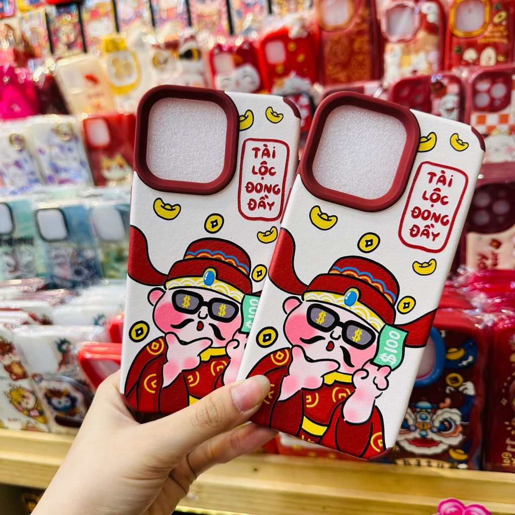 Case Ốp điện thoại iPhone Ông Thần Tài Tài Lộc Đông Đầy iPhone 11/12/13/14/15/Pro/Promax - TẾT