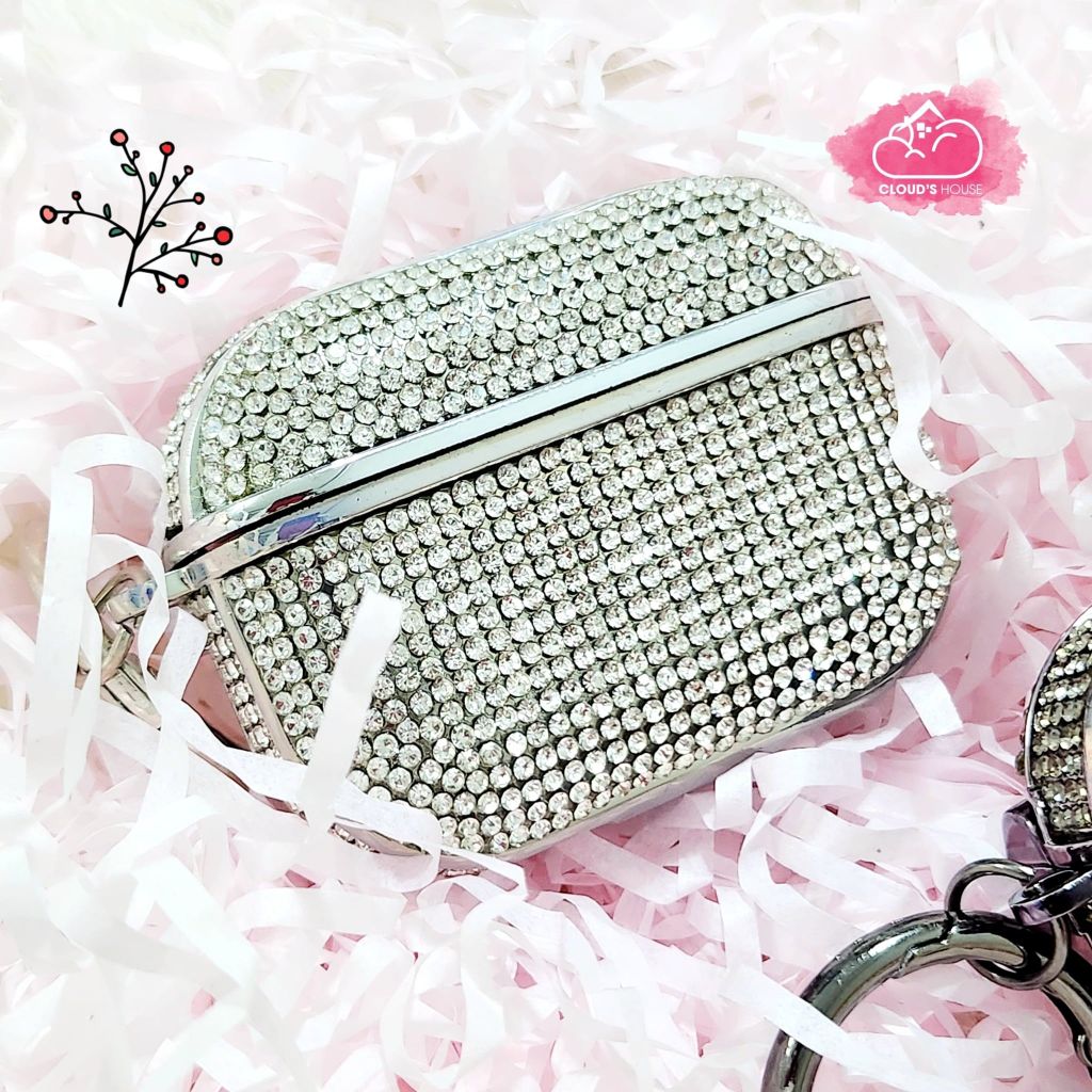 Cover Case Vỏ bảo vệ Airpod Đính đá Trắng sang chảnh Airpod 1/2/3/Pro/Pro2