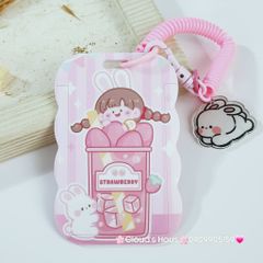 ĐỰNG THẺ ĐEO Gợn sóng Hình Kute Kèm Móc Khóa dây lò xo ( HÀNG THÁI)