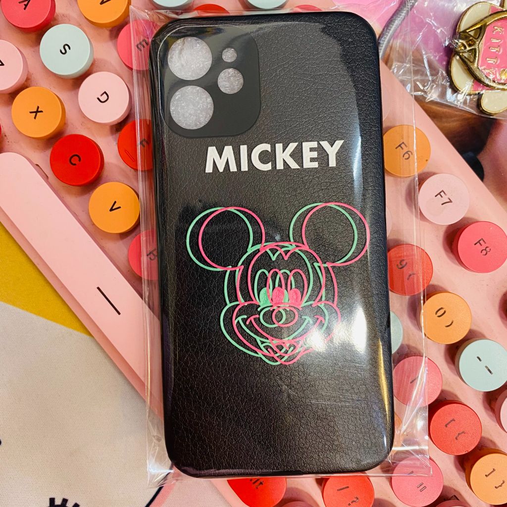 Case Ốp điện thoại iPhone Nhám da Mickey iPhone 7Plus/X/XSM/11/12/Pro/Promax