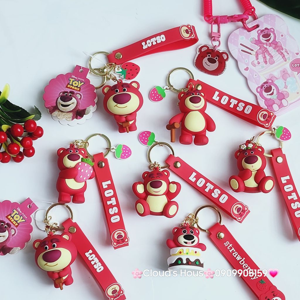 MÓC KHÓA GẤU DÂU LOTSO Mập Kute (4 mẫu)