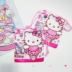 Túi Vải Dây Rút mini Hello Kitty & Doraemon