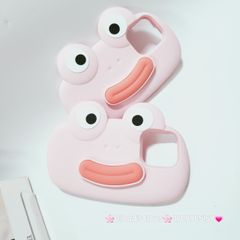 Case Ốp điện thoại iPhone Su dẻo Ếch Môi Dày 3D Nổi Xanh & Hồng iPhone 11/12/13/14/15/Pro/Promax