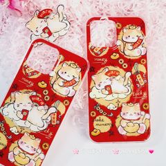 Case Ốp điện thoại iPhone Mèo May Mắn Good Luck Tết Kèm Popsocket Nam Châm iPhone 11/12/13/14/15/Pro/Promax