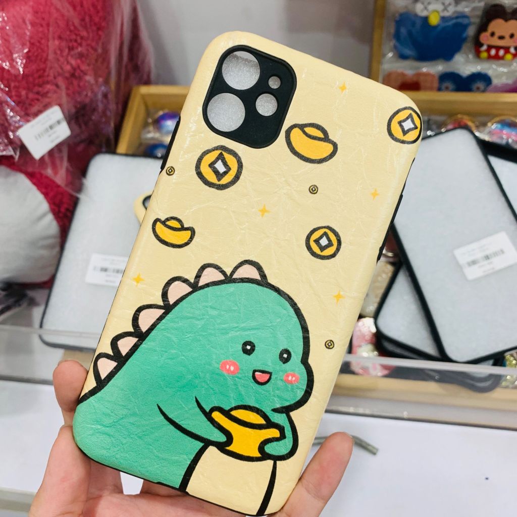 Case Ốp điện thoại iPhone KHỦNG LONG COUPLE nhám DA iPhone 7/8/X/Xs/11/12/Plus/Max/Pro/Promax