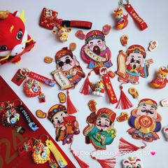 Ông Thần Tài Trang Trí Ngày TẾT (Hít tủ lạnh, treo mai, treo đào,..)