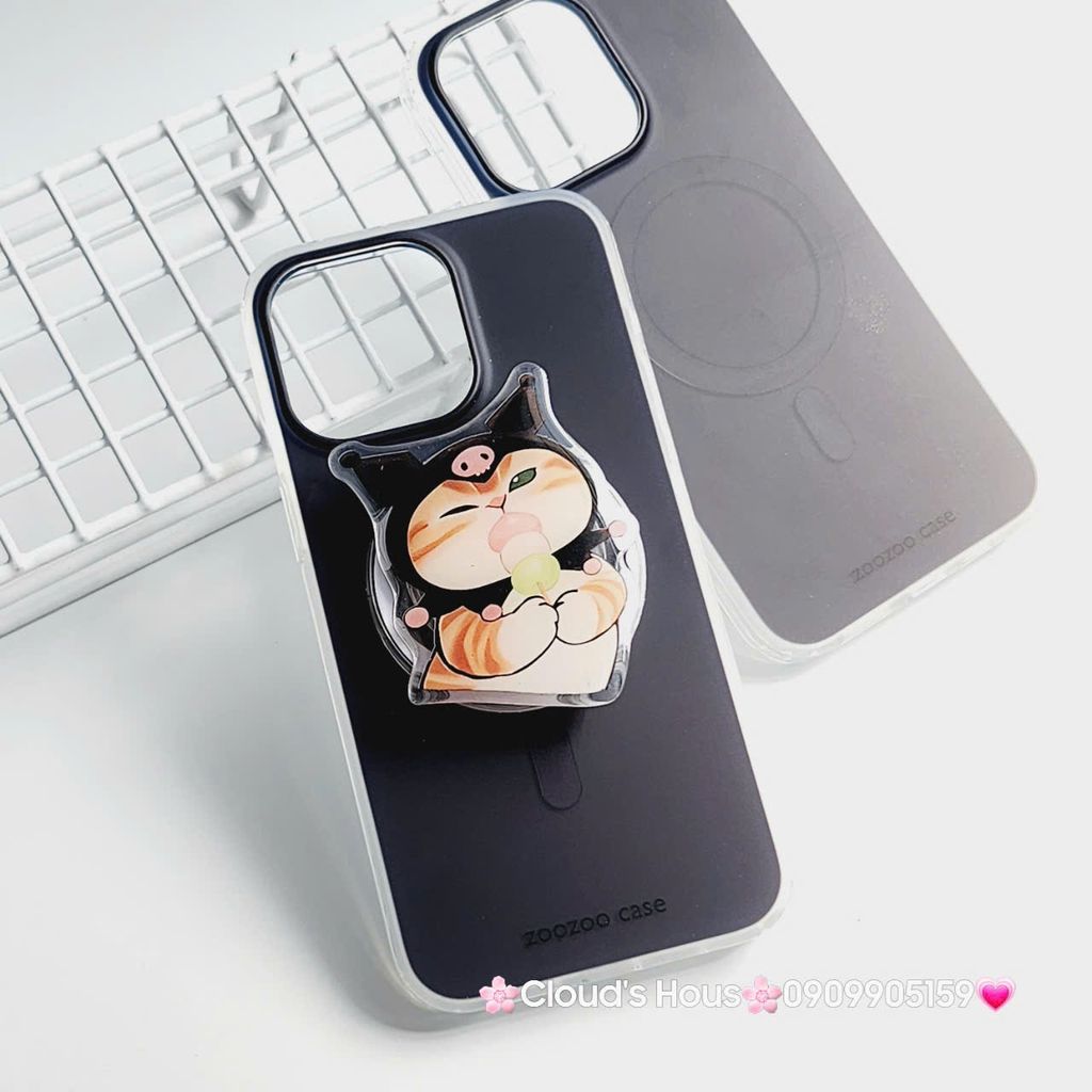 Case Ốp điện thoại iPhone Trong Nhám Magsafe Đen Zoozoo Case iPhone 12/13/14/15/Pro/Promax