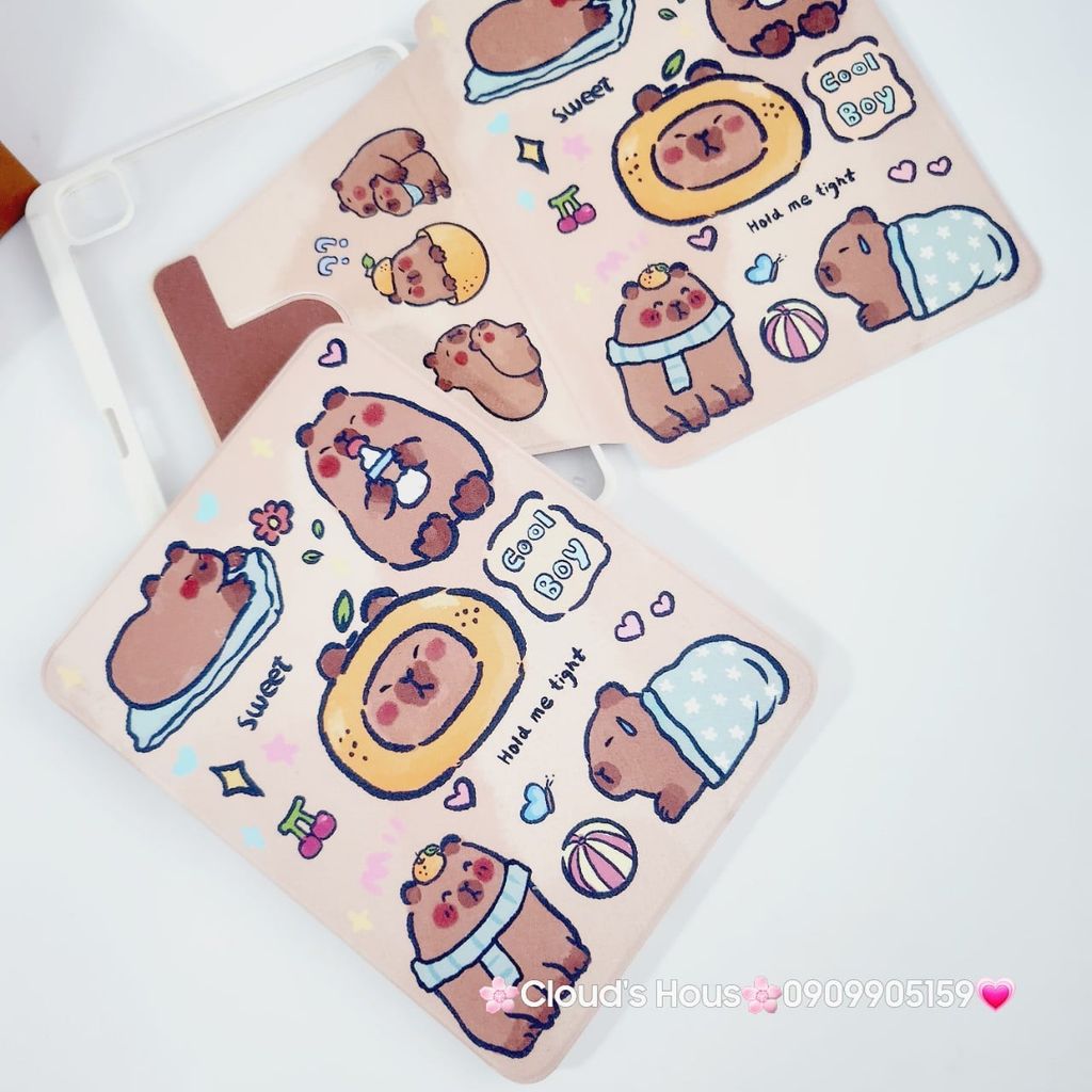 Case Ốp Bao da iPad Chuột Capybara iPad 9.7/10/10.2/10.5/10.9/11/12.9inch