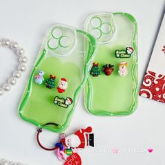 Case Ốp điện thoại iPhone Noel xanh lá Phao trong gợn sóng icon nổi iPhone 11/12/13/14/15/Pro/Promax ( không kèm tua)