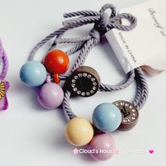 Đồ cột tóc dây thun Charm Hoa nhiều màu, Charm Lv  (cặp)