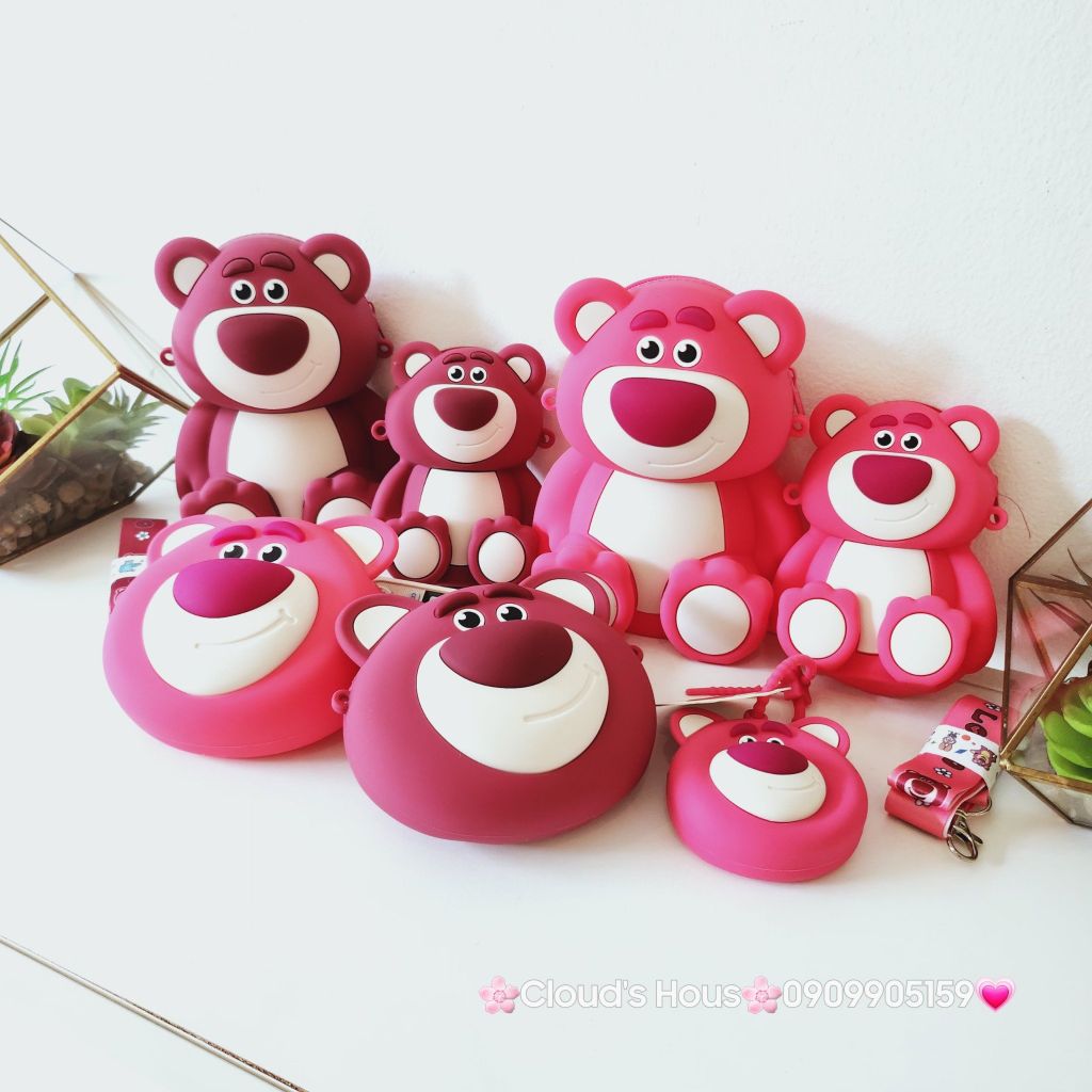 TÚI ĐEO CHÉO SILICONE GẤU DÂU LOTSO Màu đậm Chính Hãng Disney