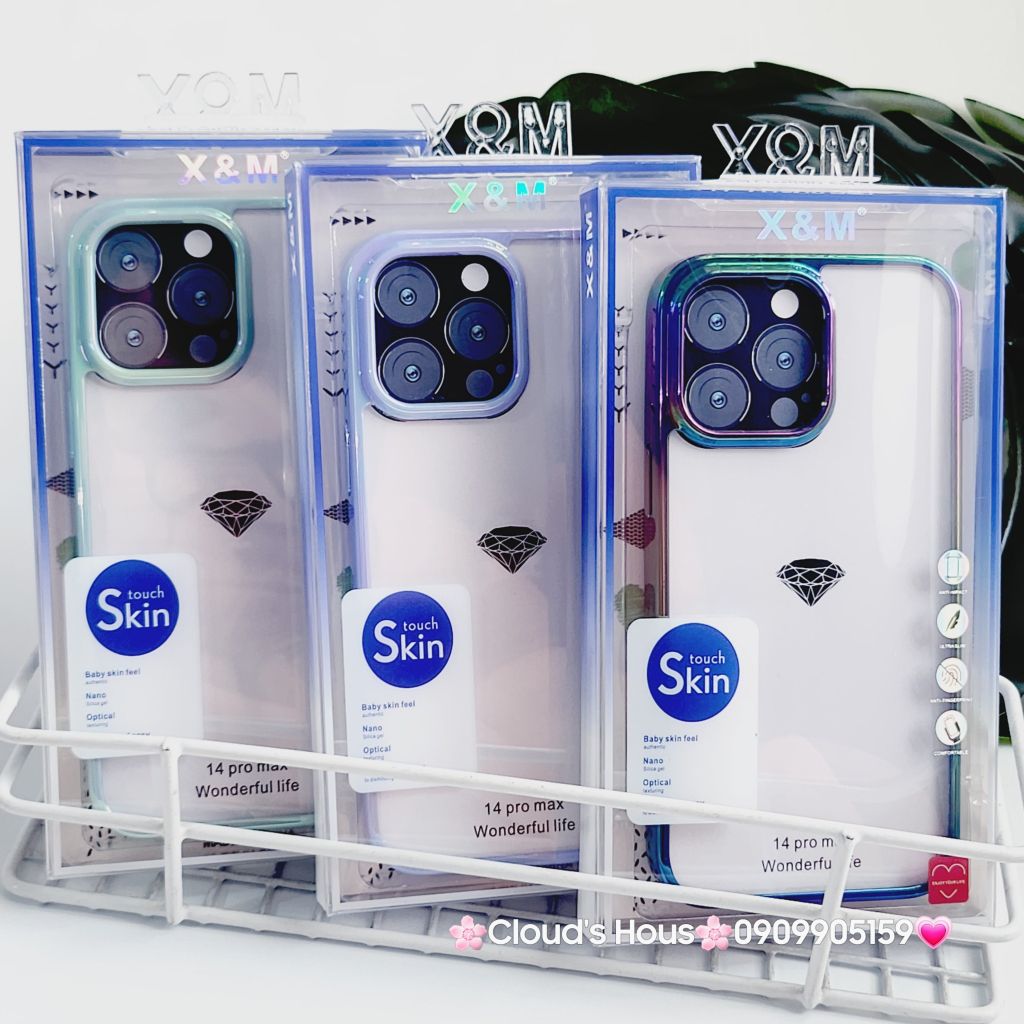 Case Ốp điện thoại iPhone X&M Trong viền hologram bóng iPhone 14Promax/ 15Promax (5 mẫu)