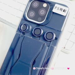 Case Ốp điện thoại iPhone Silicone chống bẩn Da Chống dựng kèm cường lực camera iPhone 13/14/15/Pro/Promax