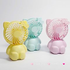 Mini Fan - Quạt Cầm Tay - Để Bàn Hello Kitty Ngồi (nhiều màu)