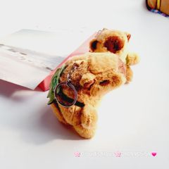 Móc Khóa Gấu Bông Chuột Capybara Đeo Balo Rùa