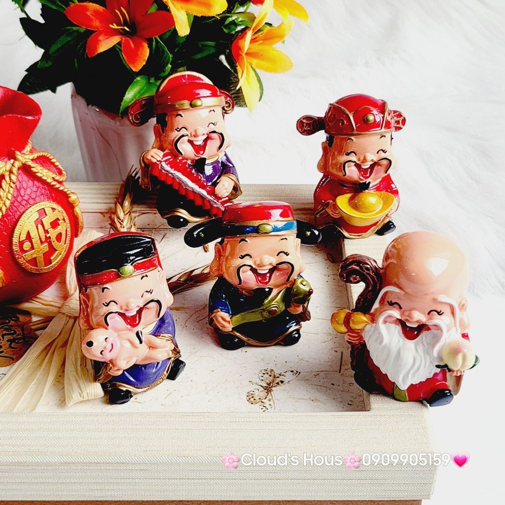 Bộ 5 Ông Tượng Thần Tài ( Phúc - Lộc - Thọ - Tài - Hỷ ) -trang trí nhà cửa