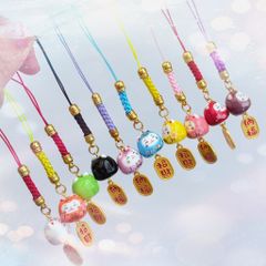 Móc Điện Thoại Móc Túi Phụ Kiện Đẹp Mèo Thần Tài Mini chất liệu sứ