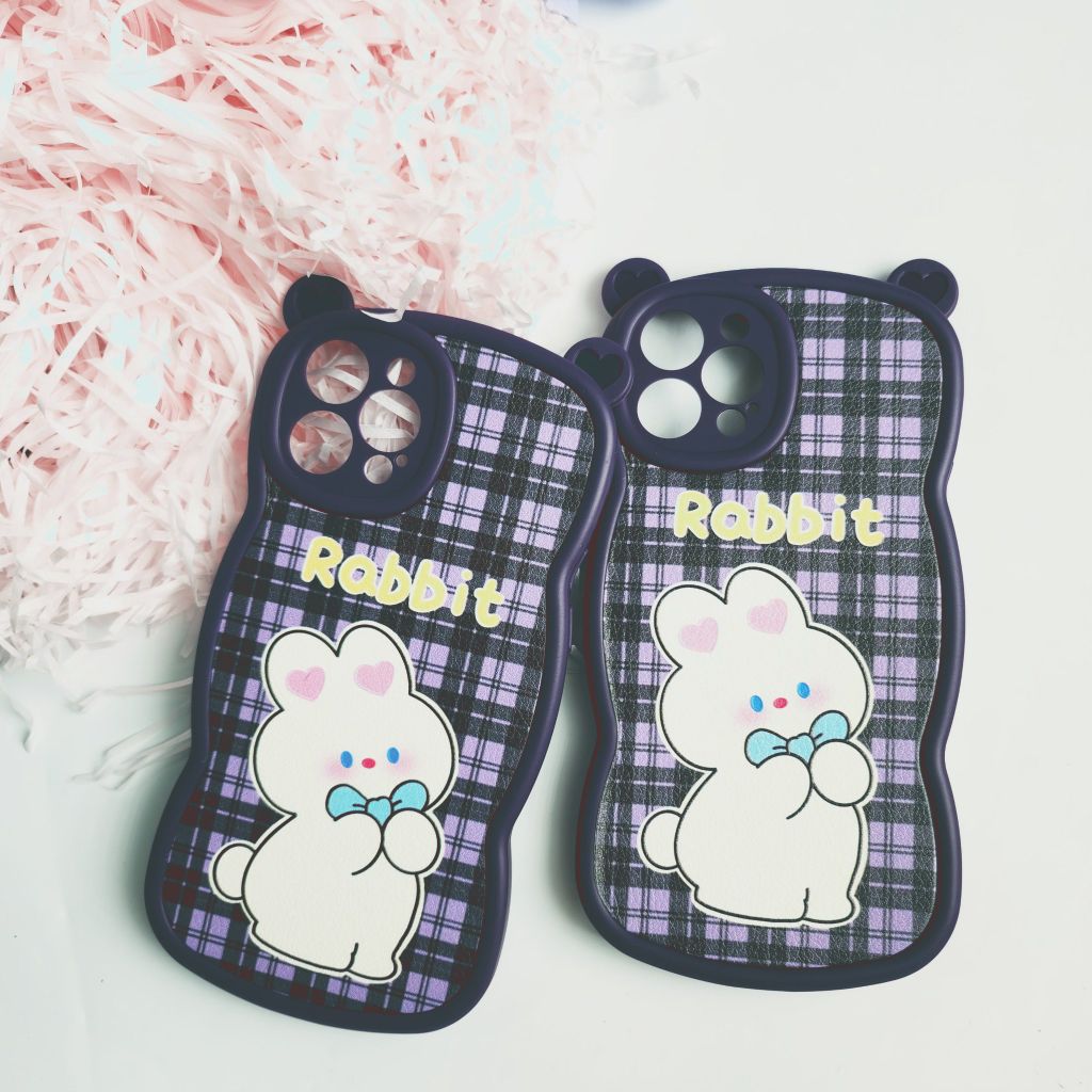 CASE IPHONE NHÁM DA TAI GẤU Tím  - THỎ Rabbit