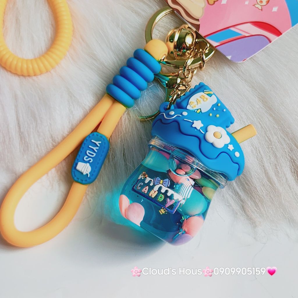 Móc Khoá Bình Nước Bling Bling Tai Mickey & Candy