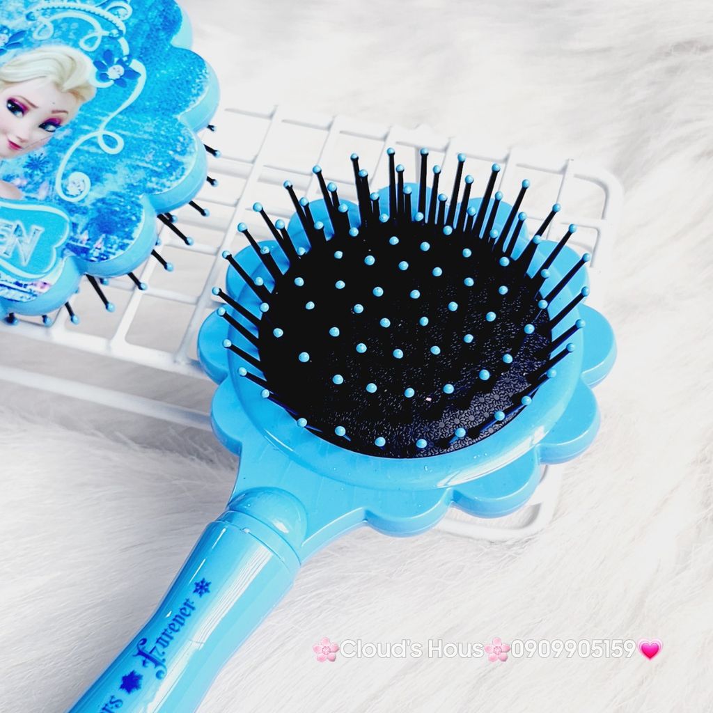 Lược Chải Tóc Đệm Khí Mát Xa Hình Công Chúa Elsa Frozen Tiện Dụng Dành Cho Bé Gái