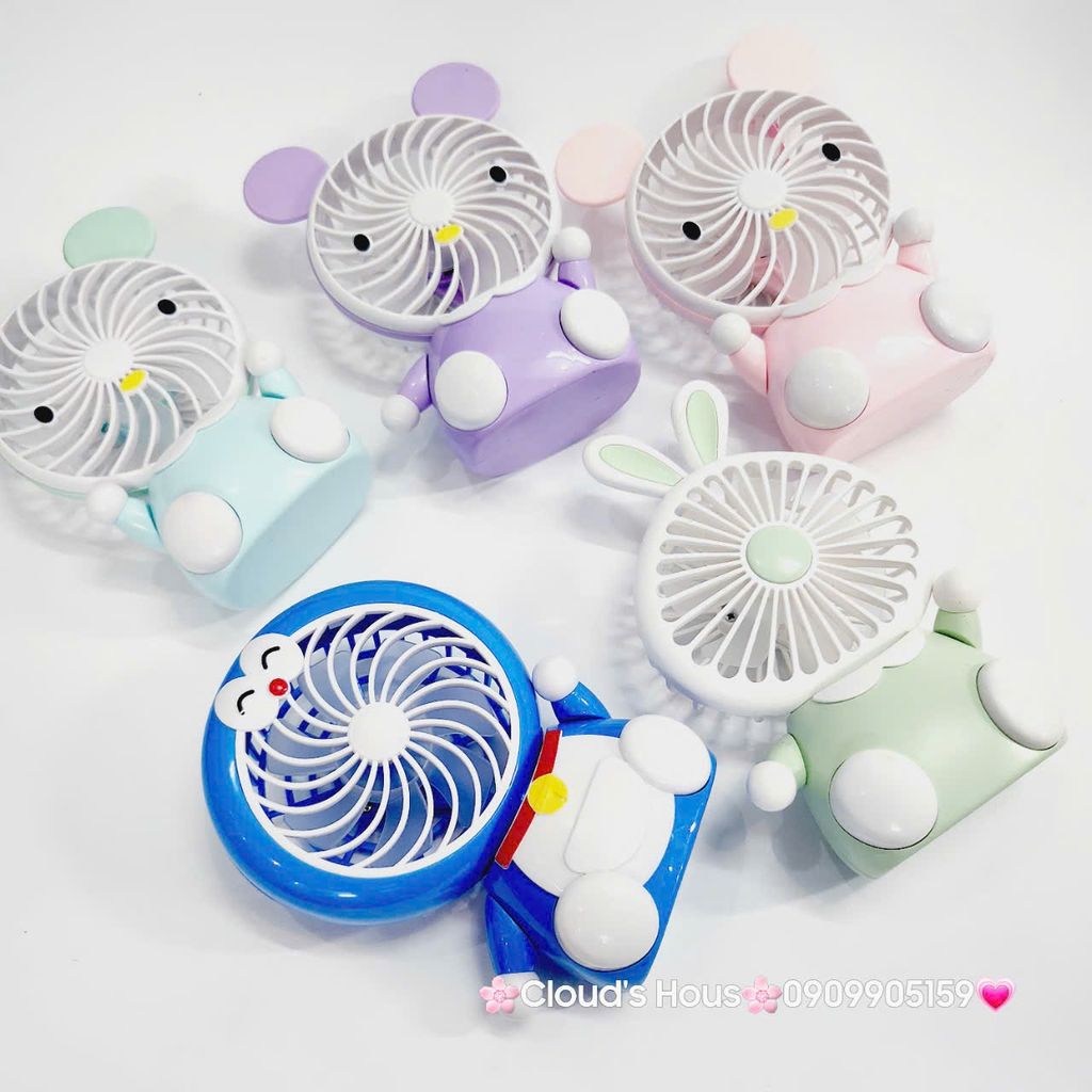Mini Fan - Quạt Cầm Tay - Để Bàn Voi Mặc Yếm