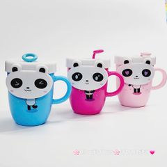 Ly Nước Nhựa Gấu Panda Kèm Muỗng