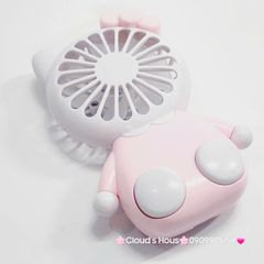 Mini Fan - Quạt Cầm Tay - Để Bàn Hello Kitty Trắng Hồng