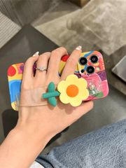 Case Ốp điện thoại iPhone Hoa Chống dựng có dây đeo iPhone 11/12/13/14/Pro/Promax