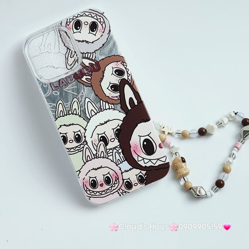 Case Ốp điện thoại iPhone Labubu Version 1 Ánh Lông Vũ Bạc Hologram iPhone 7+/8+/X/XSM/11/12/13/14/15/Plus/Pro/Promax