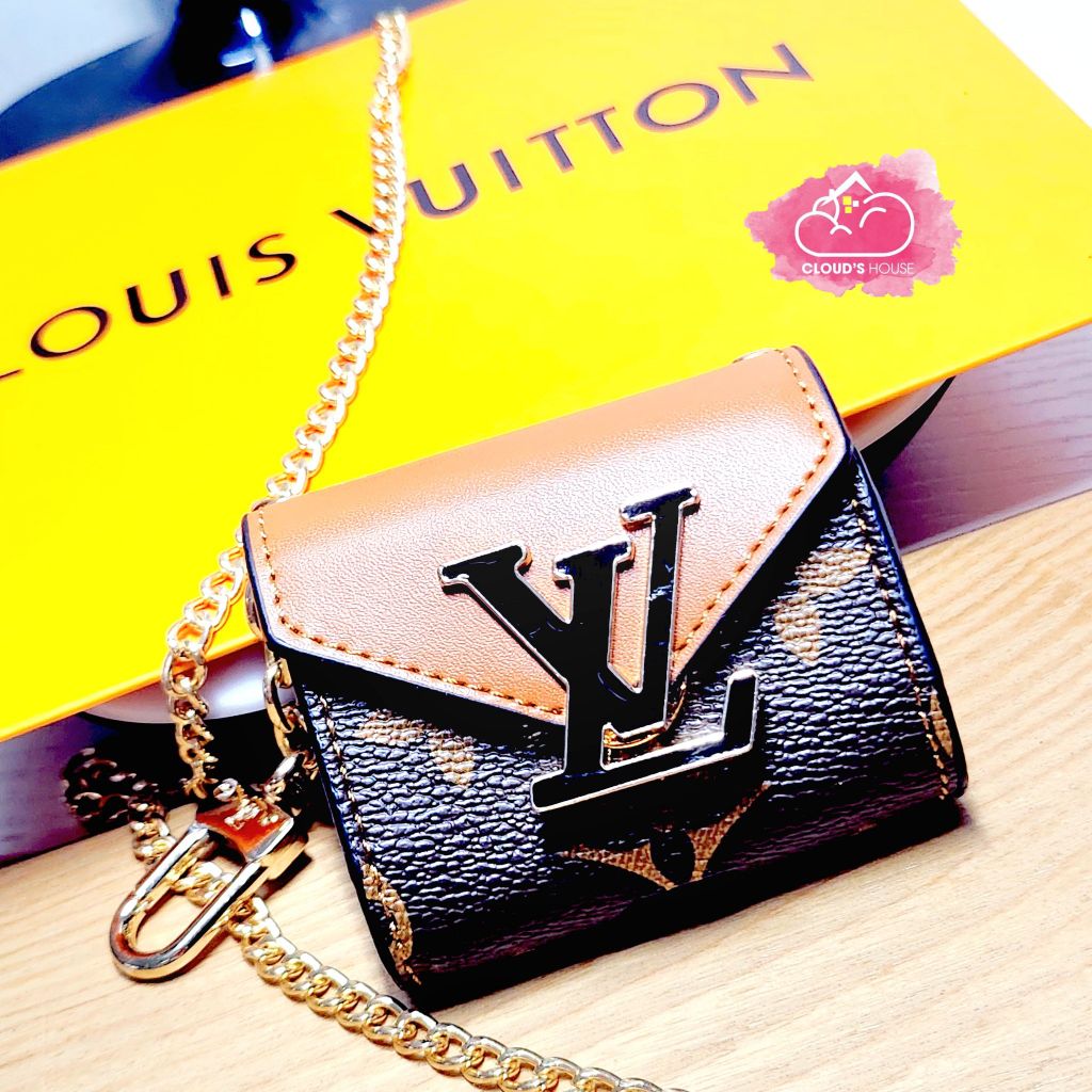 Cover Case Vỏ bảo vệ Airpod Bóp da LV Siêu Sang kèm dây đeo Airpod 1/2/3/Pro/Pro2