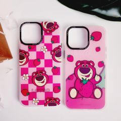 Case Ốp điện thoại Gấu dâu Lotso Chất nhám Hoạ tiết IN 3D iPhone 11/12/13/14/Pro/Promax