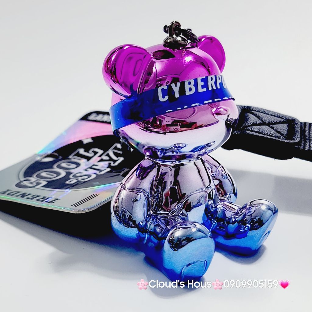 Móc Khóa Gấu BearBrick Ngồi Sứ Ngầu Cyberpunk Explore Future