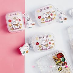 Cover Case Vỏ bảo vệ Airpod Mèo Thần Tài Vẫy Tay Charm Mèo Airpod 1/2/3/Pro/Pro2 - TẾT