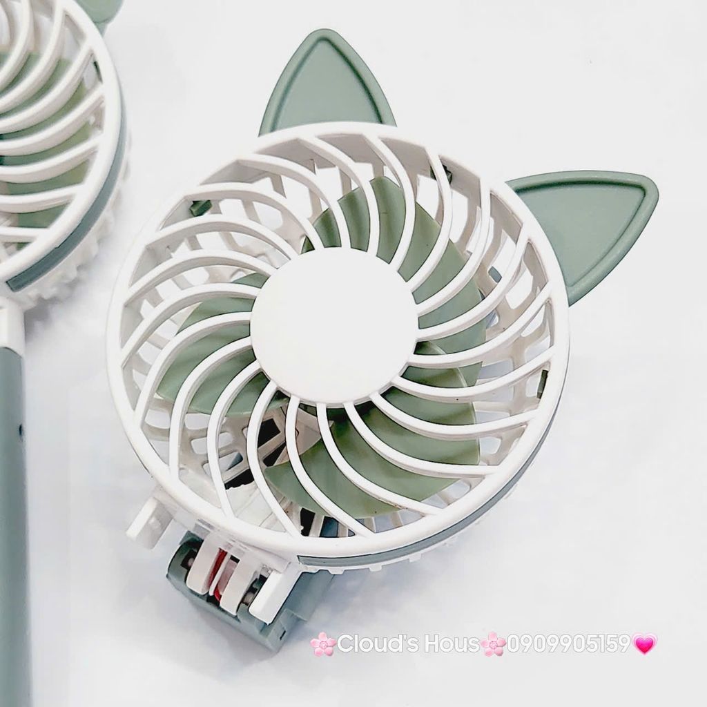 Quạt Cầm Tay - Để Bàn Tai Mèo Gập Được Đầu