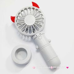 Mini Fan - Quạt Cầm Tay - Để Bàn Có Sừng Đỏ