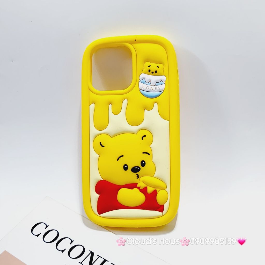 Case Ốp điện thoại iPhone Su dẻo Gấu Pooh Mật Ong iPhone 11/12/13/14/15/Pro/Promax