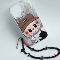 Case Ốp điện thoại iPhone Labubu Hoa Cúc Ánh Lông Vũ Bạc Hologram iPhone 7+/8+/X/XSM/11/12/13/14/15/Plus/Pro/Promax